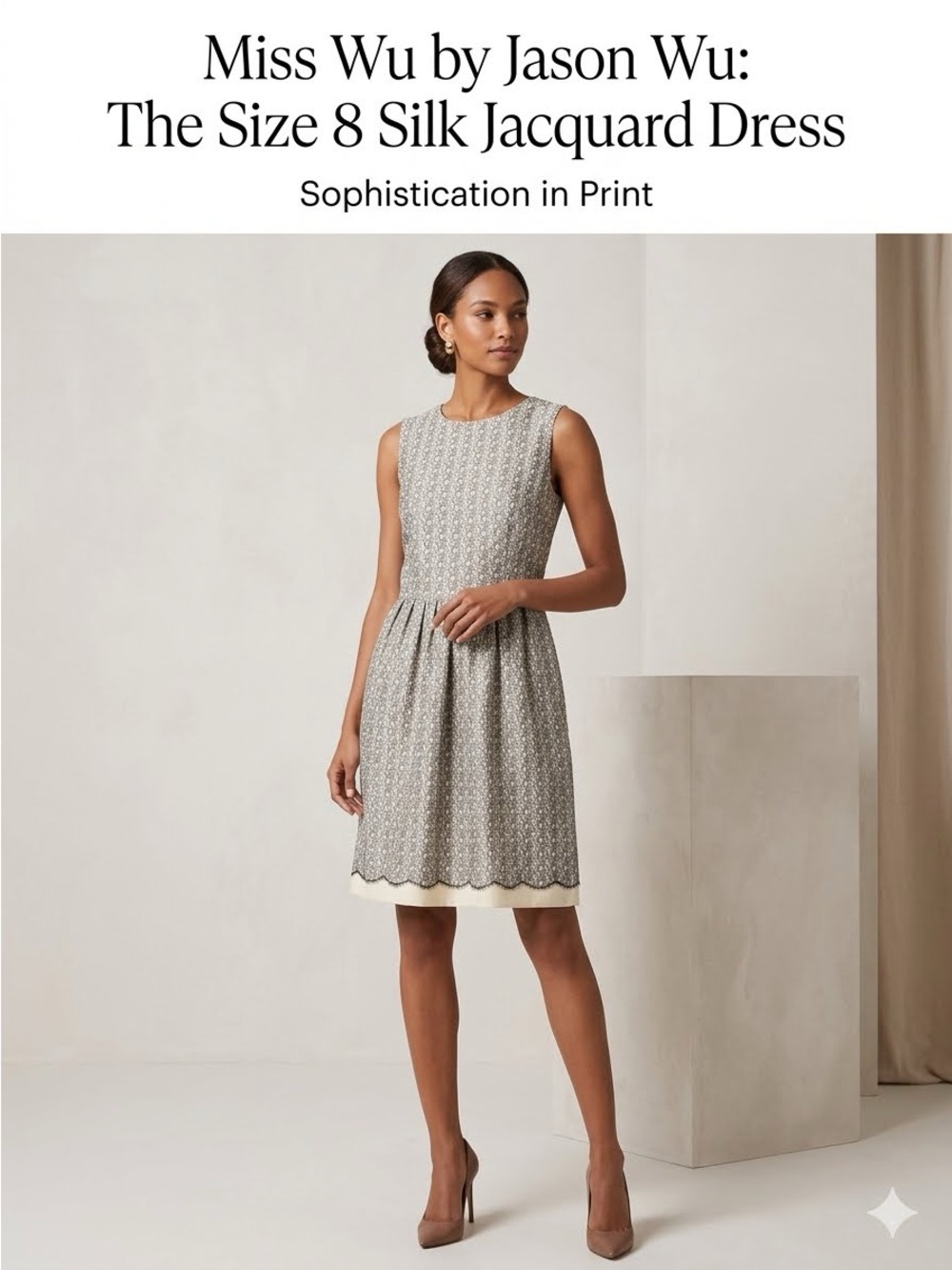 Miss Wu by Jason Wu Silk Lace Print Dress - Size 8